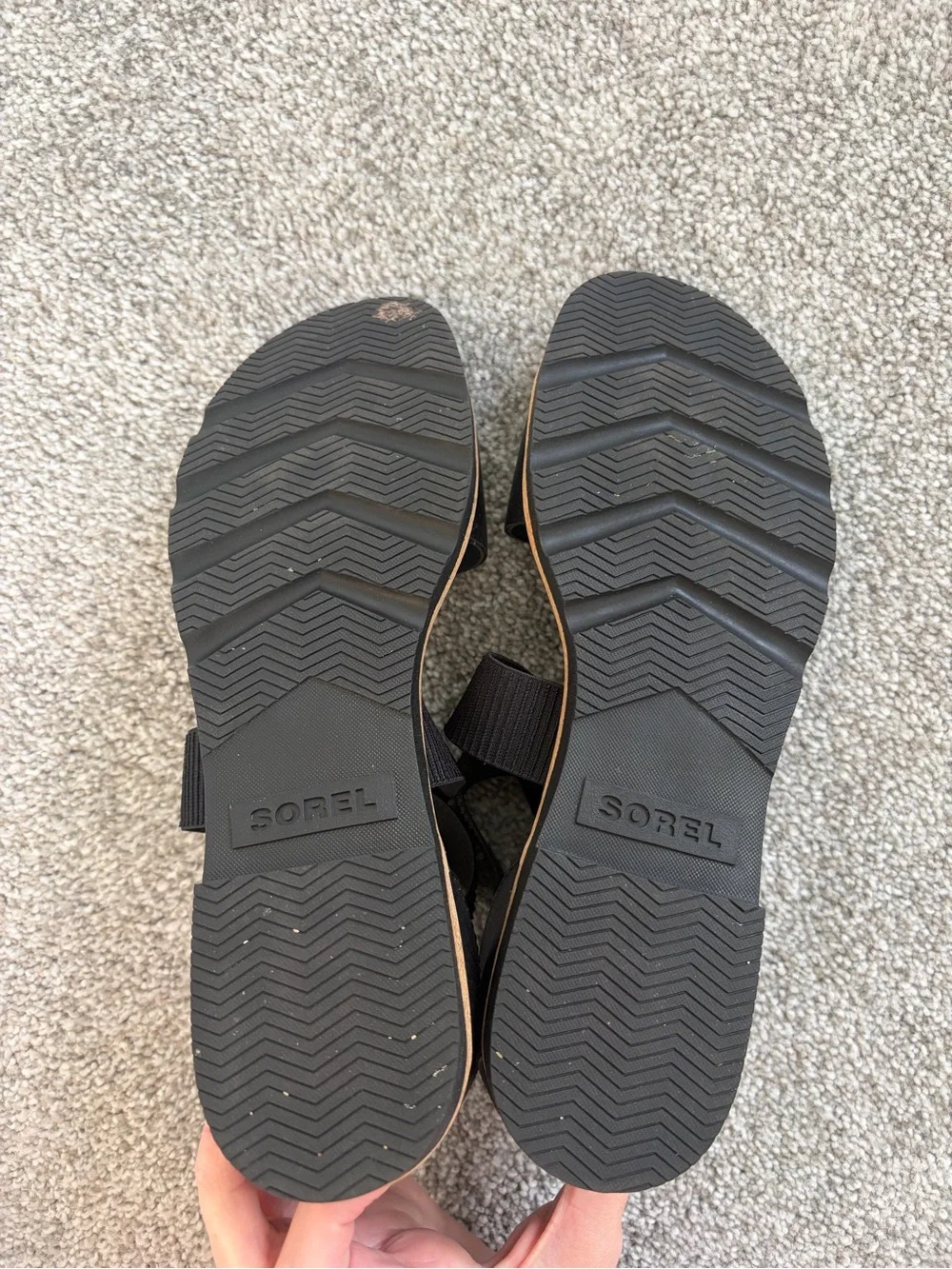 Sorel Ella III Black Sandal Size 8